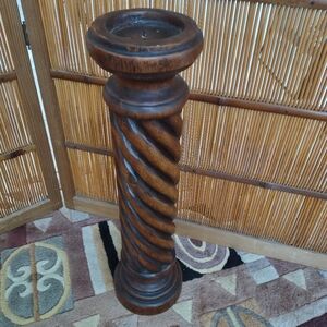 Twisted Wood Candle Stand